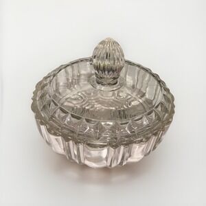 Antique 1930's 1940's Anchor Hocking Old Cafe Round Candy Dish with Lid EUC